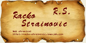 Racko Strainović vizit kartica